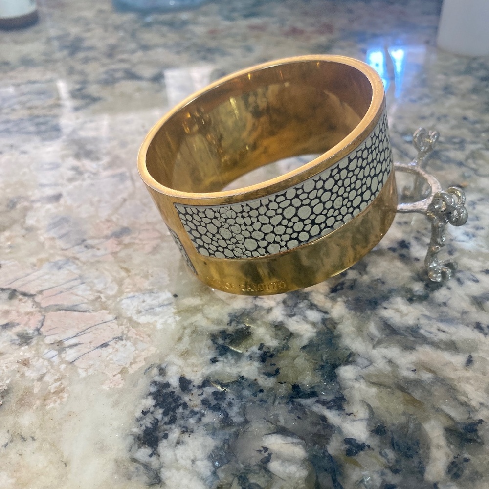 Gold & lizard print bracelet